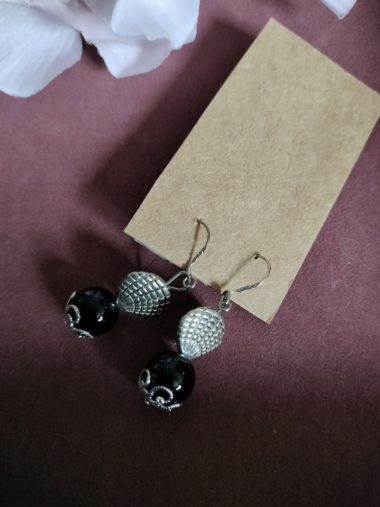 Zwarte onyx oorbellen