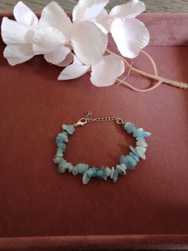 Aquamaryn splitarmband met sluiting